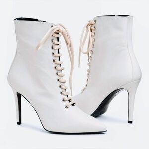 Archive Delancey Off-White Lace-Up Booties